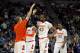 PITTSBURGH, PA - MARCH 15: James Southerland #43 of the Syracuse Orange celebrates with his teammates after a point against the UNC Asheville Bulldogs during the second round of the 2012 NCAA Men's Basketball Tournament at Consol Energy Center on March 15, 2012 in Pittsburgh, Pennsylvania. (Photo by Gregory Shamus/Getty Images)