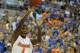 GAINESVILLE, FL - NOVEMBER 16: Guard Kenny Boynton #1 of the Florida Gators passes against the Ohio State Buckeyes November 16, 2010 at the Stephen C. O'Connell Center in Gainesville, Florida. (Photo by Al Messerschmidt/Getty Images)