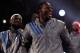 ORLANDO, FL - FEBRUARY 26: (L-R) LeBron James #6 of the Miami Heat and the Eastern Conference and Dwight Howard #12 of the Orlando Magic and the Eastern Conference react during player introductions for the 2012 NBA All-Star Game at the Amway Center on February 26, 2012 in Orlando, Florida. NOTE TO USER: User expressly acknowledges and agrees that, by downloading and or using this photograph, User is consenting to the terms and conditions of the Getty Images License Agreement. (Photo by Ronald Martinez/Getty Images)
