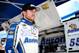 BRISTOL, TN - MARCH 16: Brian Vickers, driver of the #55 Aaron's Dream Machine Toyota, looks on in the garage area during practice for the NASCAR Sprint Cup Series Food City 500 at Bristol Motor Speedway on March 16, 2012 in Bristol, Tennessee. (Photo by Jared C. Tilton/Getty Images)