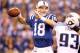INDIANAPOLIS - JANUARY 02: Peyton Manning #18 of the Indianapolis Colts throws a pass during NFL game against the Tennessee Titans at Lucas Oil Stadium on January 2, 2011 in Indianapolis, Indiana. (Photo by Andy Lyons/Getty Images)
