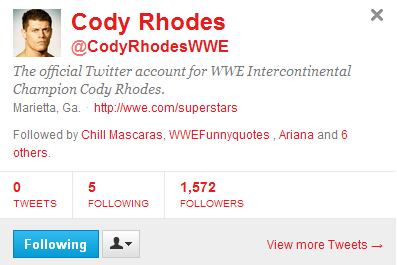 WWE News: Cody Rhodes' New Twitter Account Up and Running