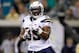 JACKSONVILLE, FL - DECEMBER 05: Running back Mike Tolbert #35 of the San Diego Chargers reacts after scoring a touchdown in the first quarter against the Jacksonville Jaguars at EverBank Field on December 5, 2011 in Jacksonville, Florida. (Photo by Mike Ehrmann/Getty Images)