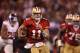 SAN FRANCISCO, CA - JANUARY 22: Alex Smith #11 of the San Francisco 49ers runs the ball
during the second half of the NFC Championship Game against the New York Giants at Candlestick Park on January 22, 2012 in San Francisco, California. (Photo by Ezra Shaw/Getty Images)