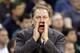 COLUMBUS, OH - MARCH 18: Head coach Tom Izzo of the Michigan State Spartans yells from the bench during the first half against the St. Louis Billikens during the third round of the 2012 NCAA Men's basketball tournament at Nationwide Arena on March 18, 2012 in Columbus, Ohio. (Photo by Rob Carr/Getty Images)