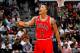 ATLANTA, GA - MAY 06: Derrick Rose #1 of the Chicago Bulls yells to the bench after scoring against the Atlanta Hawks in Game Three of the Eastern Conference Semifinals in the 2011 NBA Playoffs at Phillips Arena on May 6, 2011 in Atlanta, Georgia. NOTE TO USER: User expressly acknowledges and agrees that, by downloading and/or using this photograph, User is consenting to the terms and conditions of the Getty Images License Agreement. (Photo by Kevin C. Cox/Getty Images)