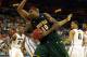 OMAHA, NE - MARCH 16: Kyle O'Quinn #10 of the Norfolk State Spartans drives in the seocn dhalf against the Missouri Tigers during the second round of the 2012 NCAA Men's Basketball Tournament at CenturyLink Center on March 16, 2012 in Omaha, Nebraska. (Photo by Doug Pensinger/Getty Images)