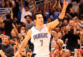 J.J. Redick is yet another member of the Magic who shoots the three pointer frequently.