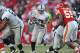 KANSAS CITY, MO - DECEMBER 24: Running back Michael Bush #29 of the Oakland Raiders rushes up field against the Kansas City Chiefs during overtime on December 24, 2011 at Arrowhead Stadium in Kansas City, Missouri. Oakland defeated Kansas City 16-13 in overtime. (Photo by Peter Aiken/Getty Images)