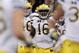 NEW ORLEANS, LA - JANUARY 03: Denard Robinson #16 of the Michigan Wolverines runs on the field during warm ups against the Virginia Tech Hokies during the Allstate Sugar Bowl at Mercedes-Benz Superdome on January 3, 2012 in New Orleans, Louisiana. (Photo by Chris Graythen/Getty Images)