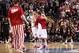 PORTLAND, OR - MARCH 17: Matt Roth #30 and Remy Abell #23 of the Indiana Hoosiers celebrate along with their teammates after the Hoosiers defeated the Virginia Commonwealth Rams 63-61 during the third round of the 2012 NCAA Men's Basketball Tournament at the Rose Garden Arena on March 17, 2012 in Portland, Oregon. (Photo by Jed Jacobsohn/Getty Images)
