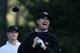 PEBBLE BEACH, CA - FEBRUARY 09: San Francisco 49ers head coach Jim Harbaugh reacts to his tee shot on the 18th hole during the first round of the AT&T Pebble Beach National Pro-Am at the Spyglass Hill Golf Course on February 9, 2012 in Pebble Beach, California. (Photo by Jeff Gross/Getty Images)