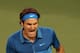 INDIAN WELLS, CA - MARCH 17: Roger Federer of Switzerland celebrates during a 6-4, 6-3 win over Rafael Nadal of Spain Indian Wells Tennis Garden on March 17, 2012 in Indian Wells, California. (Photo by Harry How/Getty Images)