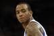 OAKLAND, CA - DECEMBER 28: Monta Ellis #8 of the Golden State Warriors looks back to the New York Knicks bench after making a three point basket at Oracle Arena on December 28, 2011 in Oakland, California. NOTE TO USER: User expressly acknowledges and agrees that, by downloading and or using this photograph, User is consenting to the terms and conditions of the Getty Images License Agreement. (Photo by Ezra Shaw/Getty Images)