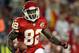 KANSAS CITY, MO - OCTOBER 31: Receiver Dwayne Bowe #82 of the Kansas City Chiefs carries the ball upfield after making a catch during the game against the San Diego Chargers on October 31, 2011 at Arrowhead Stadium in Kansas City, Missouri. (Photo by Jamie Squire/Getty Images)