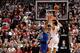 PORTLAND, OR - APRIL 23: Brandon Roy #7 of the Portland Trail Blazers shoots Shawn Marion #0 of the Dallas Mavericks in Game Four of the Western Conference Quarterfinals in the 2011 NBA Playoffs on April 23, 2011 at the Rose Garden in Portland, Oregon. NOTE TO USER: User expressly acknowledges and agrees that, by downloading and or using this photograph, User is consenting to the terms and conditions of the Getty Images License Agreement. (Photo by Jonathan Ferrey/Getty Images)