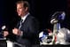 INDIANAPOLIS, IN - FEBRUARY 03: NFL Commissioner Roger Goodell addresses the media during a news conference ahead of Superbowl XLVI on February 3, 2012 in Indianapolis, Indiana. (Photo by Jamie Squire/Getty Images)
