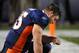 DENVER, CO - NOVEMBER 17: Tim Tebow #15 of the Denver Broncos prays prior to the game against the New York Jets at Sports Authority Field at Mile High on November 17, 2011 in Denver, Colorado. (Photo by Garrett W. Ellwood/Getty Images)