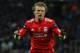 LONDON, ENGLAND - FEBRUARY 26: Dirk Kuyt of Liverpool celebrates as he scores their second goal during the Carling Cup Final match between Liverpool and Cardiff City at Wembley Stadium on February 26, 2012 in London, England. (Photo by Mike Hewitt/Getty Images)