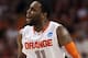 BOSTON, MA - MARCH 22: Scoop Jardine #11 of the Syracuse Orange reacts after a play against the Wisconsin Badgers during their 2012 NCAA Men's Basketball East Regional Semifinal game at TD Garden on March 22, 2012 in Boston, Massachusetts. (Photo by Elsa/Getty Images)