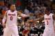 BOSTON, MA - MARCH 22: Jared Sullinger #0 and Shannon Scott #3 of the Ohio State Buckeyes reacts after a play against the Cincinnati Bearcats during their 2012 NCAA Men's Basketball East Regional Semifinal game at TD Garden on March 22, 2012 in Boston, Massachusetts. (Photo by Jim Rogash/Getty Images)