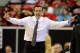 LAS VEGAS, NV - MARCH 09: Head coach Tim Miles of the Colorado State Rams signals his players as they take on the San Diego State Aztecs during a semifinal game of the Conoco Mountain West Conference Basketball tournament at the Thomas & Mack Center March 9, 2012 in Las Vegas, Nevada. San Diego State won 79-69. (Photo by Ethan Miller/Getty Images)