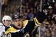 BOSTON, MA - DECEMBER 13: Rich Peverley #49 of the Boston Bruins celebrates his goal in the first period against the Los Angeles Kings on December 13, 2011 at TD Garden in Boston, Massachusetts. (Photo by Elsa/Getty Images)