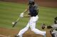SAN DIEGO, CA - AUGUST 15: Will Venable #25 of the San Diego Padres hits a single during the ninth inning of a baseball game against the New York Mets at Petco Park on August 15, 2011 in San Diego, California. (Photo by Denis Poroy/Getty Images)