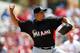 JUPITER, FL - MARCH 18: Carlos Zambrano #38 of the Miami Marlins pitches during a game against the St. Louis Cardinals at Roger Dean Stadium on March 18, 2012 in Jupiter, Florida. (Photo by Sarah Glenn/Getty Images)