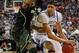 ATLANTA, GA - MARCH 25: Anthony Davis #23 of the Kentucky Wildcats drives against Perry Jones III #1 of the Baylor Bears in the second half during the 2012 NCAA Men's Basketball South Regional Final at the Georgia Dome on March 25, 2012 in Atlanta, Georgia. (Photo by Kevin C. Cox/Getty Images)