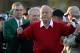 AUGUSTA, GA - APRIL 07: William Porter Payne, the chairman of Augusta National Golf Club, Jack Nicklaus and Arnold Palmer, wait on the first tee prior to starting the first round of the 2011 Masters Tournament at Augusta National Golf Club on April 7, 2011 in Augusta, Georgia. (Photo by Ross Kinnaird/Getty Images for Golf Week)