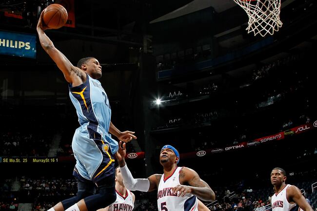 High flying Rudy Gay gets the start for Memphis tonight.
