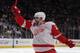 NEW YORK, NY - MARCH 21: Henrik Zetterberg #40 of the Detroit Red Wings celebrates his goal at 3:36 of the first period against the New York Rangers at Madison Square Garden on March 21, 2012 in New York City. (Photo by Bruce Bennett/Getty Images)