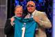 NEW YORK, NY - APRIL 28: NFL Commissioner Roger Goodell poses for a photo with Mike Pouncey, #15 overall pick by the Miami Dolphins, on stage during the 2011 NFL Draft at Radio City Music Hall on April 28, 2011 in New York City. (Photo by Chris Trotman/Getty Images)