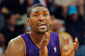 Metta World Peace was called upon to replace Kobe Bryant late in the fourth quarter.