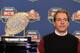 NEW ORLEANS, LA - JANUARY 10: Head coach Nick Saban of the Alabama Crimson Tide stands next to The Coaches' Trophy which signifies the national champion after defeating Louisiana State University Tigers in the 2012 Allstate BCS National Championship Game during a press conference on January 10, 2012 in New Orleans, Louisiana. (Photo by Andy Lyons/Getty Images)