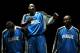ORLANDO, FL - OCTOBER 29: Dwight Howard #12 of the Orlando Magic dances as he is introduced along with teammates Hedo Turkoglu #15 (L) and Rashard Lewis #9 before taking on the Atlanta Hawks at Amway Arena on October 29, 2008 in Orlando, Florida. The Hawks defeated the Magic 99-85. NOTE TO USER: User expressly acknowledges and agrees that, by downloading and/or using this Photograph, user is consenting to the terms and conditions of the Getty Images License Agreement. (Photo by Doug Benc/Getty Images)