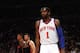 NEW YORK, NY - MARCH 20: Amare Stoudemire #1 of the New York Knicks looks on against the Toronto Raptors at Madison Square Garden on March 20, 2012 in New York City. NOTE TO USER: User expressly acknowledges and agrees that, by downloading and or using this photograph, User is consenting to the terms and conditions of the Getty Images License Agreement. (Photo by Chris Chambers/Getty Images)