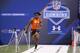 INDIANAPOLIS, IN - FEBRUARY 26: Quarterback Robert Griffin III of Baylor runs the 40-yard dash during the 2012 NFL Combine at Lucas Oil Stadium on February 26, 2012 in Indianapolis, Indiana. (Photo by Joe Robbins/Getty Images)