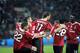 MILAN, ITALY - MARCH 24: Zlatan Ibrahimovic of Milan celebrates with team-mates after scoring his first goal during the Serie A match between AC Milan and AS Roma at Stadio Giuseppe Meazza on March 24, 2012 in Milan, Italy. (Photo by Dino Panato/Getty Images)