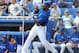 DUNEDIN, FL - MARCH 24: Outfielder Eric Thames #14 of the Toronto Blue Jays bats against the Atlanta Braves March 24, 2012 at Florida Auto Exchange Stadium in Dunedin, Florida. (Photo by Al Messerschmidt/Getty Images)