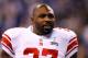 INDIANAPOLIS, IN - FEBRUARY 05: Brandon Jacobs #27 of the New York Giants looks on during warm ups against the New England Patriots during Super Bowl XLVI at Lucas Oil Stadium on February 5, 2012 in Indianapolis, Indiana. The Giants won 21-17. (Photo by Al Bello/Getty Images)