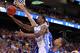 ST LOUIS, MO - MARCH 25: Harrison Barnes #40 of the North Carolina Tar Heels drives for a shot attempt against Thomas Robinson #0 of the Kansas Jayhawks in the second half during the 2012 NCAA Men's Basketball Midwest Regional Final at Edward Jones Dome on March 25, 2012 in St Louis, Missouri. (Photo by Andy Lyons/Getty Images)