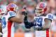 CINCINNATI - NOVEMBER 21: Marcus Stroud #99 and Shawn Nelson #89 of the Buffalo Bills celebrate during NFL game against the Cincinnati Bengals at Paul Brown Stadium on November 21, 2010 in Cincinnati, Ohio. The Bills won 49-21. (Photo by Andy Lyons/Getty Images)