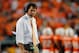 MIAMI GARDENS, FL - NOVEMBER 25: Miami Hurricanes head coach Al Golden looks on during a game against the Boston College Eagles at Sun Life Stadium on November 25, 2011 in Miami Gardens, Florida. (Photo by Mike Ehrmann/Getty Images)
