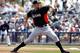 PORT CHARLOTTE, FL - MARCH 25: Pitcher Josh Johnson #55 of the Miami Marlins pitches against the Tampa Bay Rays during a Grapefruit League Spring Training Game at the Charlotte Sports Complex on March 25, 2012 in Port Charlotte, Florida. (Photo by J. Meric/Getty Images)