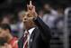 LOS ANGELES, CA - MARCH 08: Head coach Johnny Dawkins signals during the game against the California Golden Bears the Stanford Cardinal during the quarterfinals of the Pac12 Men's Basketball Tournament at Staples Center on March 8, 2012 in Los Angeles, California. (Photo by Stephen Dunn/Getty Images)