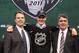 ST PAUL, MN - JUNE 24: Seventh overall pick Mark Scheifele by the Winnipeg Jets stands at the podium with members of the Winnipeg Jets organization for a photo during day one of the 2011 NHL Entry Draft at Xcel Energy Center on June 24, 2011 in St Paul, Minnesota. (Photo by Bruce Bennett/Getty Images)