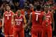 BOSTON, MA - MARCH 24: Deshaun Thomas #1, Sam Thompson #12, Jared Sullinger #0 and Lenzelle Smith, Jr. #32 of the Ohio State Buckeyes celebrates towards the end of the game against the Syracuse Orange during the 2012 NCAA Men's Basketball East Regional Final at TD Garden on March 24, 2012 in Boston, Massachusetts. (Photo by Michael Heiman/Getty Images)