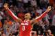 BOSTON, MA - MARCH 24: Jared Sullinger #0 of the Ohio State Buckeyes celebrates after defeating the Syracuse Orange during the 2012 NCAA Men's Basketball East Regional Final at TD Garden on March 24, 2012 in Boston, Massachusetts. (Photo by Jim Rogash/Getty Images)